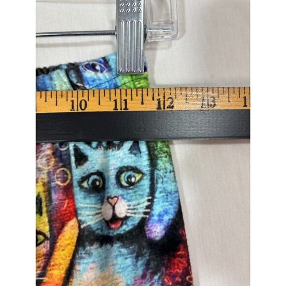 All Over Cat Print Leggings Girls M Soft Cozy Rainbow Colorful Art-to-Wear - Picture 3 of 7